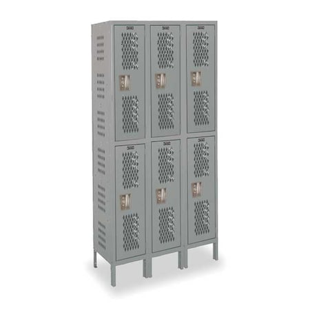 Wardrobe Locker, 36 in W, 18 in D, 78 in H, (2) Tier, (3) Wide, Dark Gray MPN:U3288-2HV-A-HG