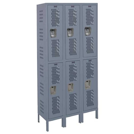 Wardrobe Locker, 45 in W, 15 in D, 78 in H, (2) Tier, (3) Wide, Dark Gray MPN:U3558-2HV-A-HG