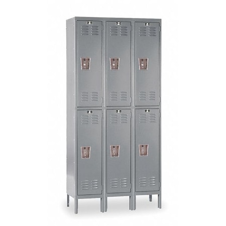 Wardrobe Locker, 45 in W, 18 in D, 78 in H, (2) Tier, (3) Wide, Dark Gray MPN:U3588-2HG