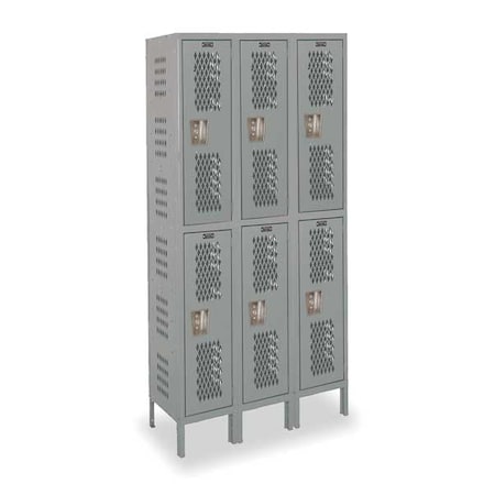 Wardrobe Locker, 45 in W, 18 in D, 78 in H, (2) Tier, (3) Wide, Dark Gray MPN:U3588-2HV-A-HG