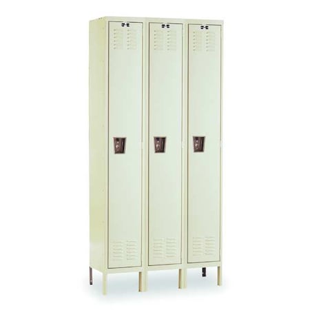 Wardrobe Locker, 54 in W, 21 in D, 78 in H, (1) Tier, (3) Wide, Tan MPN:U3818-1PT