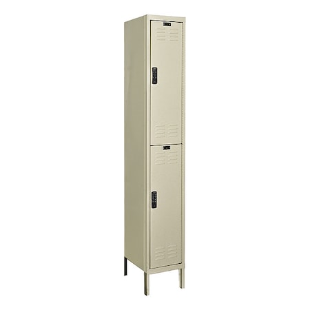 Wardrobe Locker, 12 in W, 15 in D, 78 in H, (1) Wide, (2) Tier, Tan MPN:UEL1258-2PT