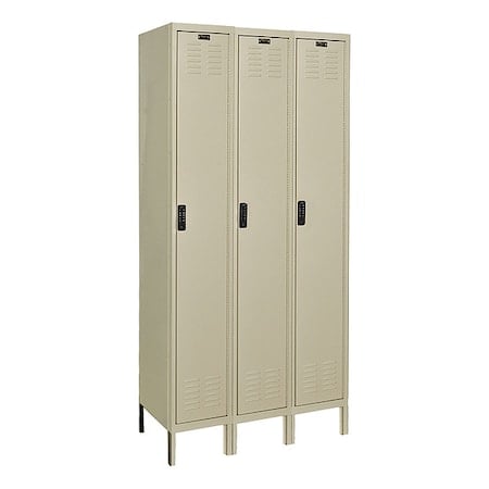 Wardrobe Locker, 36 in W, 12 in D, 78 in H, (1) Tier, (3) Wide, Tan MPN:UEL3228-1A-PT