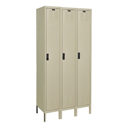 Wardrobe Locker, 36 in W, 15 in D, 78 in H, (1) Tier, (3) Wide, Tan MPN:UEL3258-1PT