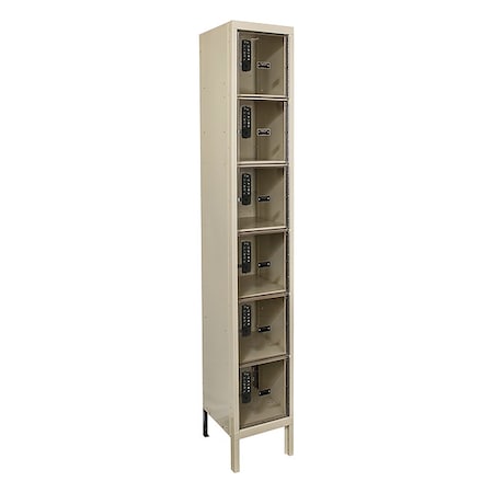 Box Locker, 12 in W, 12 in D, 78 in H, (1) Wide, (6) Tier, Tan MPN:UESVP1228-6PT