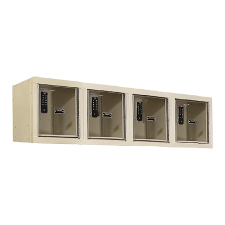 Wall Mount Box Locker, 12 in W, 18 in D, 14 3/4 in H, (1) Tier, (4) Wide, Tan MPN:UESVP1482-4WM-PT