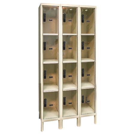 Box Locker, 36 in W, 15 in D, 78 in H, (3) Wide, (4) Tier, Tan MPN:UESVP3258-4A-PT