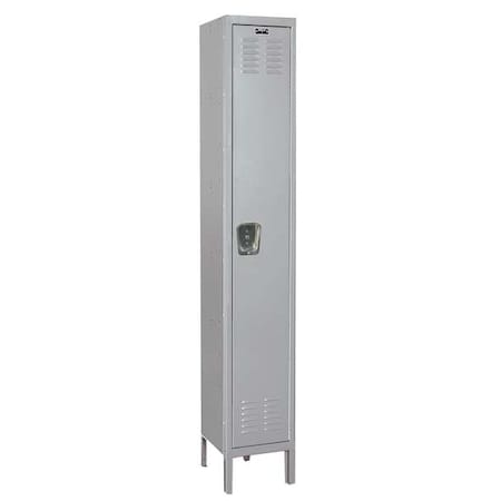 Antimicrobial Wardrobe Locker, 15 in W, 18 in D, 78 in H, (1) Tier, (1) Wide, Light Gray MPN:UMS1588-1PL-AM