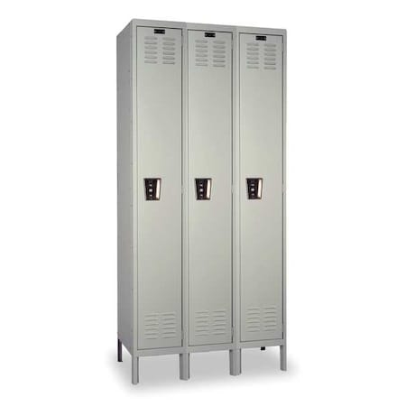 Antimicrobial Wardrobe Locker, 36 in W, 18 in D, 78 in H, (1) Tier, (3) Wide, Light Gray MPN:UMS3288-1A-PL-AM