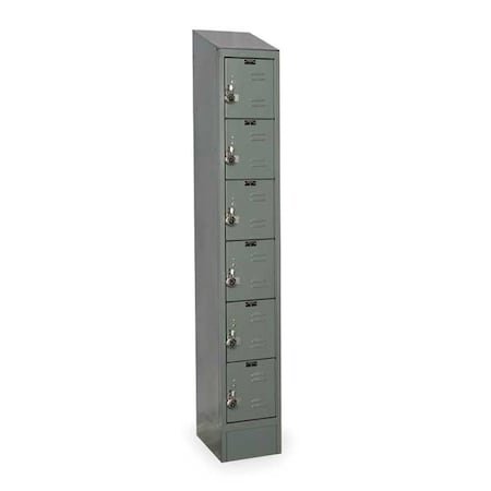 Box Locker, 12 in W, 12 in D, 78 in H, (1) Wide, (6) Tier, Dark Gray MPN:URB1228-6ASB-HG