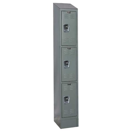Wardrobe Locker, 12 in W, 15 in D, 78 in H, (1) Wide, (3) Tier, Dark Gray MPN:URB1258-3ASB-HG