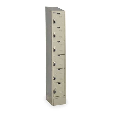 Box Locker, 12 in W, 15 in D, 78 in H, (1) Wide, (6) Tier, Tan MPN:URB1258-6ASB-PT