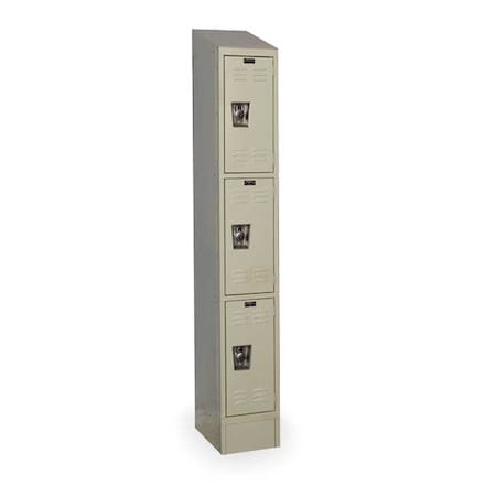 Wardrobe Locker, 12 in W, 18 in D, 78 in H, (1) Wide, (3) Tier, Tan MPN:URB1288-3ASB-PT