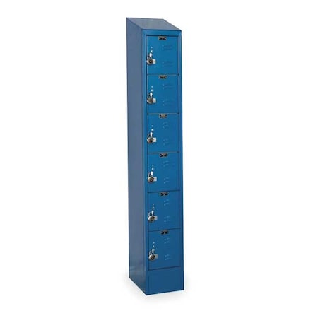 Box Locker, 12 in W, 18 in D, 78 in H, (1) Wide, (6) Tier, Marine Blue MPN:URB1288-6ASB-MB