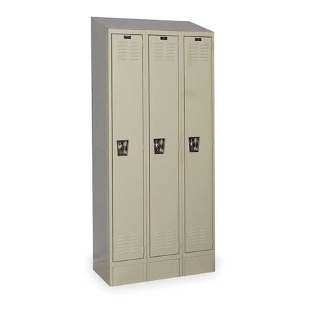 Wardrobe Locker, 36 in W, 12 in D, 78 in H, (1) Tier, (3) Wide, Tan MPN:URB3228-1ASB-PT
