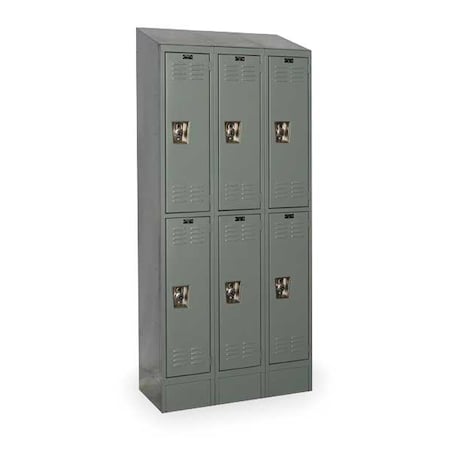 Wardrobe Locker, 36 in W, 12 in D, 78 in H, (2) Tier, (3) Wide, Dark Gray MPN:URB3228-2ASB-HG