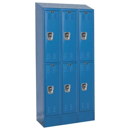 Wardrobe Locker, 36 in W, 12 in D, 78 in H, (2) Tier, (3) Wide, Marine Blue MPN:URB3228-2ASB-MB