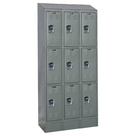 Wardrobe Locker, 36 in W, 12 in D, 78 in H, (3) Tier, (3) Wide, Dark Gray MPN:URB3228-3ASB-HG