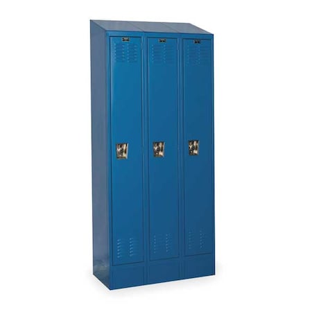 Wardrobe Locker, 36 in W, 15 in D, 78 in H, (1) Tier, (3) Wide, Marine Blue MPN:URB3258-1ASB-MB