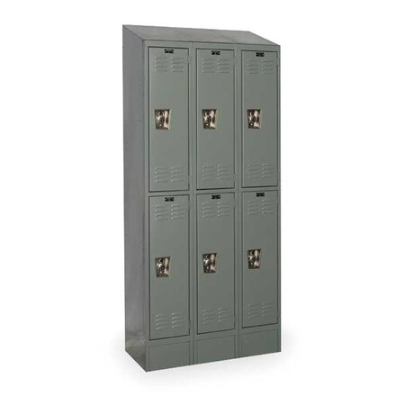 Wardrobe Locker, 36 in W, 15 in D, 78 in H, (2) Tier, (3) Wide, Dark Gray MPN:URB3258-2ASB-HG