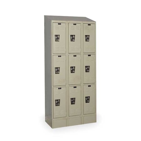 Wardrobe Locker, 36 in W, 15 in D, 78 in H, (3) Tier, (3) Wide, Tan MPN:URB3258-3ASB-PT