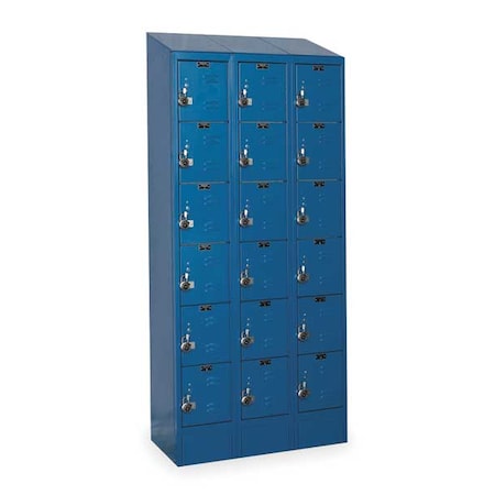 Box Locker, 36 in W, 15 in D, 78 in H, (3) Wide, (6) Tier, Marine Blue MPN:URB3258-6ASB-MB