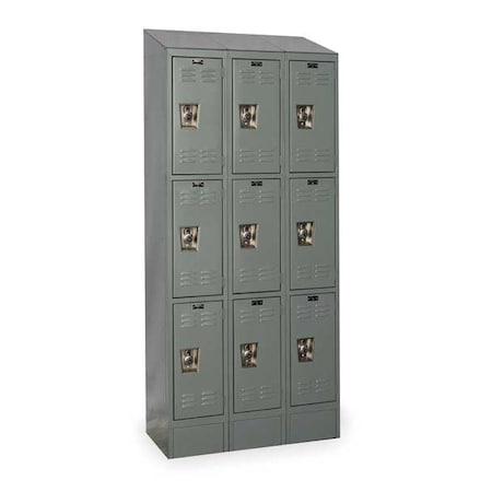 Wardrobe Locker, 36 in W, 18 in D, 78 in H, (3) Tier, (3) Wide, Dark Gray MPN:URB3288-3ASB-HG
