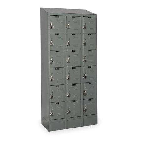Box Locker, 36 in W, 18 in D, 78 in H, (3) Wide, (6) Tier, Dark Gray MPN:URB3288-6ASB-HG