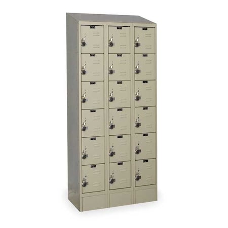 Box Locker, 36 in W, 18 in D, 78 in H, (3) Wide, (6) Tier, Tan MPN:URB3288-6ASB-PT