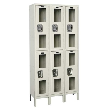 Wardrobe Locker, 36 in W, 12 in D, 78 in H, (2) Tier, (3) Wide, Tan MPN:USV3228-2PT