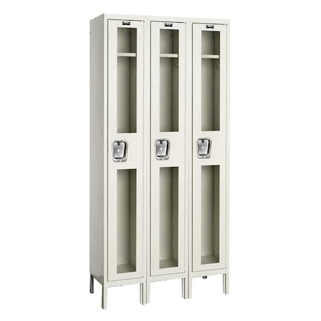 Wardrobe Locker, 36 in W, 15 in D, 78 in H, (1) Tier, (3) Wide, Tan MPN:USV3258-1PT