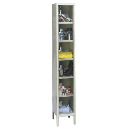 Box Locker, 12 in W, 15 in D, 78 in H, (1) Wide, (6) Tier, Tan MPN:USVP1258-6PT