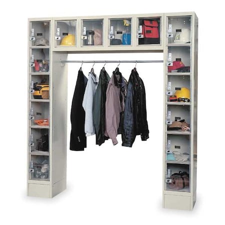 Box Locker Unit with Coat Rod, 72 in W, 18 in D, 78 in H, (6) Tier, (6) Wide, Tan MPN:USVP1788-16APT
