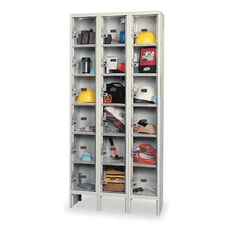 Box Locker, 36 in W, 12 in D, 78 in H, (3) Wide, (6) Tier, Tan MPN:USVP3228-6A-PT