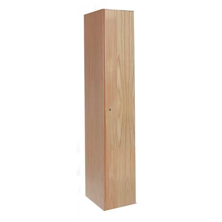 Wardrobe Locker, 12 in W, 18 in D, 72 in H, (1) Tier, (1) Wide, Light Wood MPN:UW1282-1A-W-RO