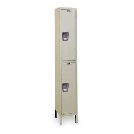 Wardrobe Locker, 15 in W, 18 in D, 78 in H, (1) Wide, (2) Tier, Tan MPN:UY1588-2PT
