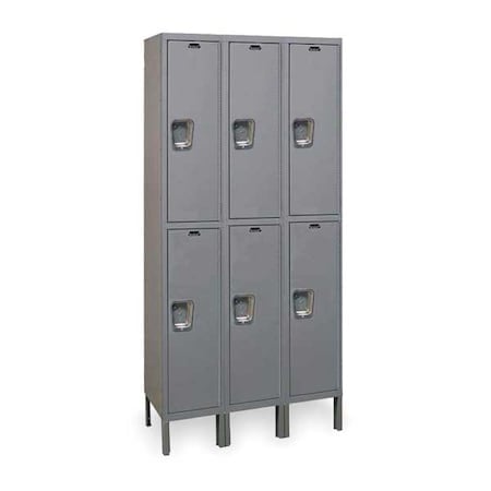 Wardrobe Locker, 36 in W, 15 in D, 78 in H, (2) Tier, (3) Wide, Dark Gray MPN:UY3258-2HG