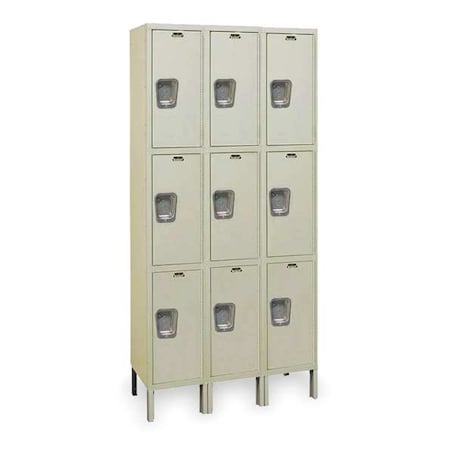 Wardrobe Locker, 36 in W, 15 in D, 78 in H, (3) Tier, (3) Wide, Tan MPN:UY3258-3PT