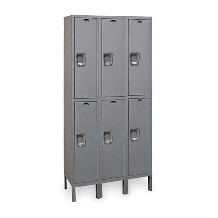 Wardrobe Locker, 36 in W, 18 in D, 78 in H, (2) Tier, (3) Wide, Dark Gray MPN:UY3288-2A-HG