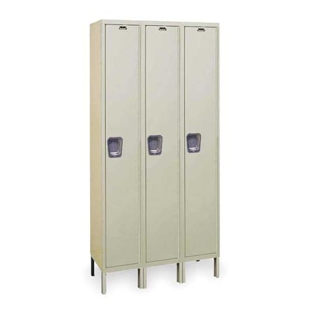 Wardrobe Locker, 45 in W, 15 in D, 78 in H, (1) Tier, (3) Wide, Tan MPN:UY3558-1PT