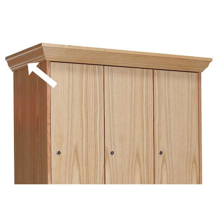 Locker Crown Molding, Wood, Overall W 3