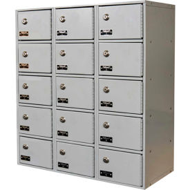 Hallowell® 5-Tier 15 Door Tablet/Phone Locker w/ Key Lock 27