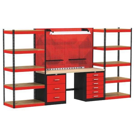 Open Modular Storage Unit, 168In, Hardwood MPN:FKOPENSTOR-LG-M