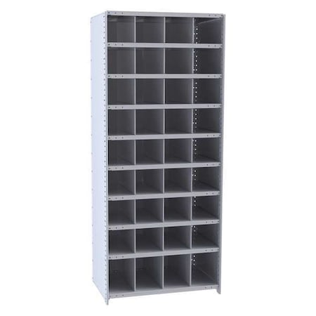 Starter Open Bin Storage Unit, 36 in W x 24 in D x 87 in H, 36 Compartments, Gray, Steel MPN:5527-24HG