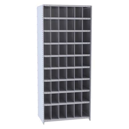 Starter Open Bin Storage Unit, 36 in W x 24 in D x 87 in H, 54 Compartments, Gray, Steel MPN:5528-24HG