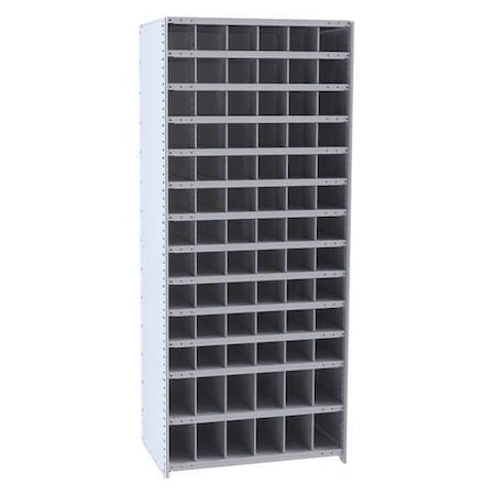 Starter Open Bin Storage Unit, 36 in W x 18 in D x 87 in H, 78 Compartments, Gray, Steel MPN:5529-18HG