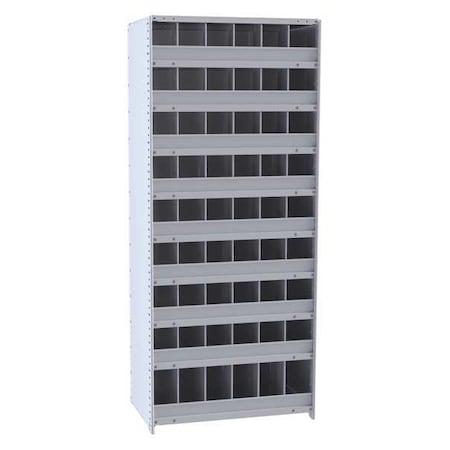 Starter Open Bin Storage Unit, 36 in W x 18 in D x 87 in H, 3 in H Front Bins, 54 Compartments, Steel MPN:5530-18HG