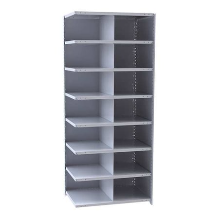 Add-On Open Bin Storage Unit, 36 in W x 18 in D x 87 in H, 14 Compartments, Gray, Steel MPN:A5525-18HG