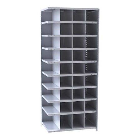 Add-On Open Bin Storage Unit, 36 in W x 24 in D x 87 in H, 36 Compartments, Gray, Steel MPN:A5527-24HG