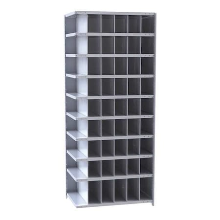 Add-On Open Bin Storage Unit, 36 in W x 24 in D x 87 in H, 54 Compartments, Gray, Steel MPN:A5528-24HG